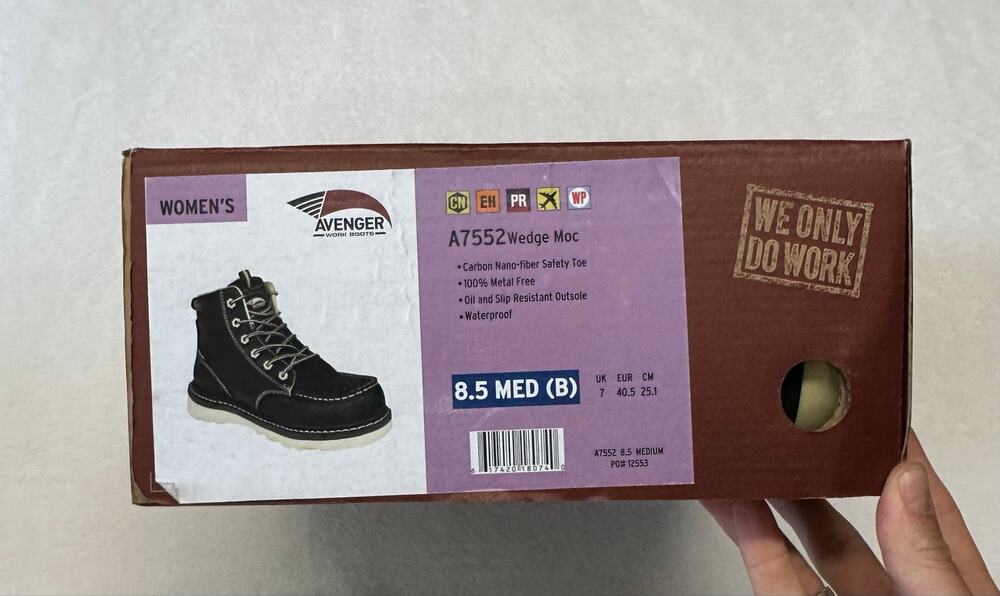NWT* Avanger Womens A7552 Wedge Moc Work Boots Size 8.5